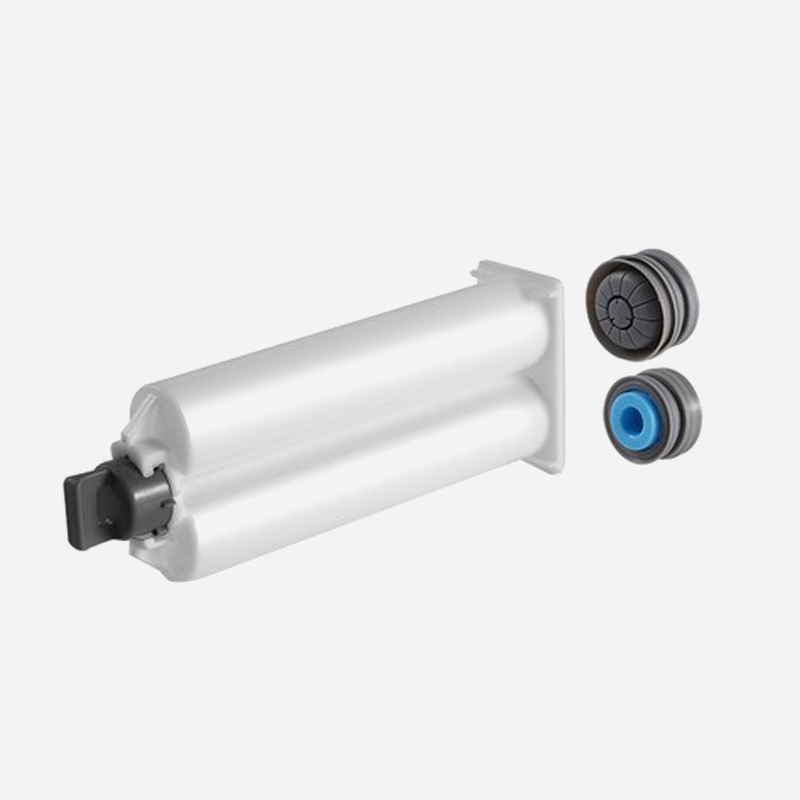 Kartusz dwuskładnikowy 1:1 50 ml System B do kleju / żywicy / silikonu / wypełniaczy, Zestaw tuba + tłok + nakrętka