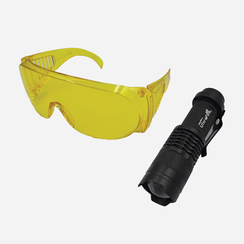 Zestaw Okulary ochronne UV i Latarka UV z regulacją do utwardzania kleju
