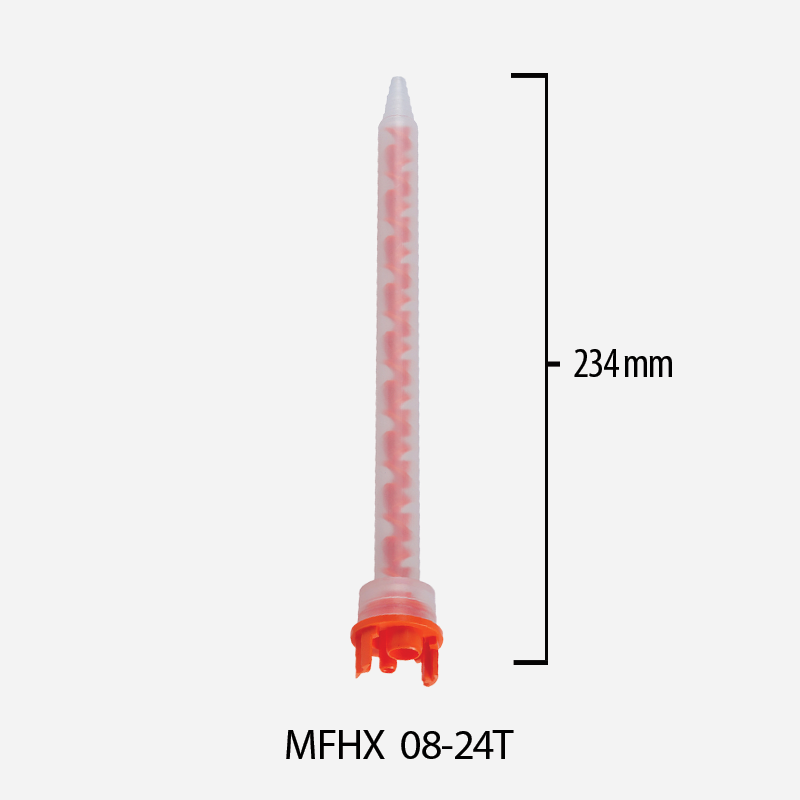 Mikser statyczny 4:1, 10:1 System F do kartuszy 400 ml / 490 ml, dł. 234mm śr. wew. 8mm, MFHX 08-24T