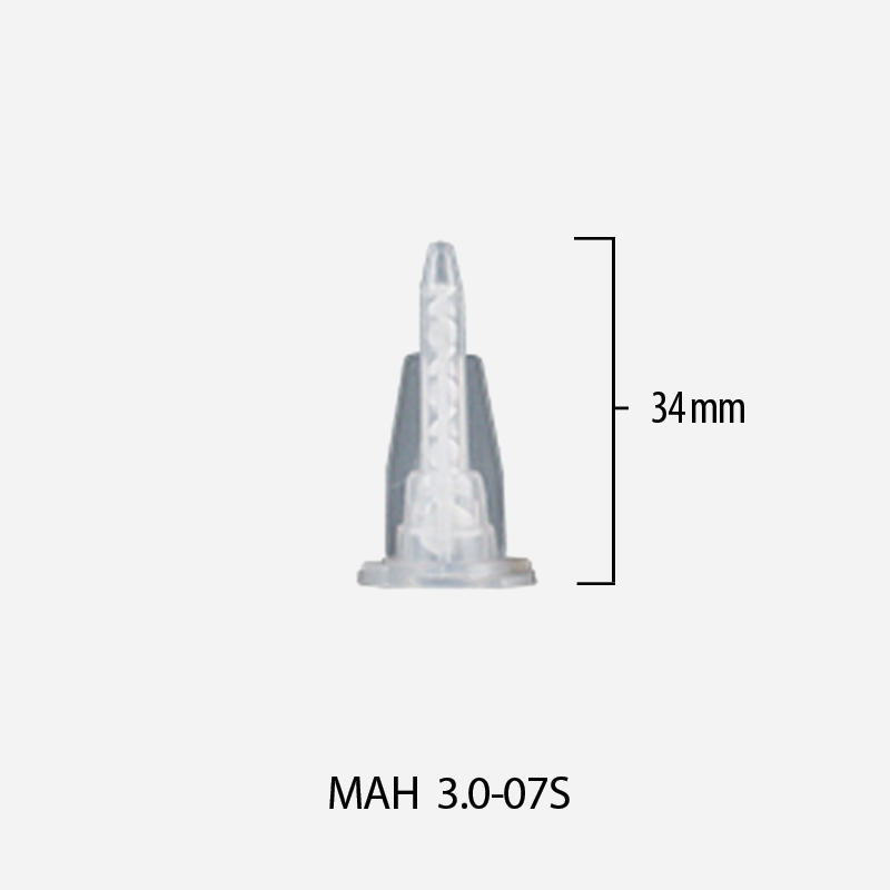 Miksery statyczne 1:1, 2:1 System A do kartuszy 50 ml, dł. 34mm / śr. wew. 3mm, MAH 3.0-07S
