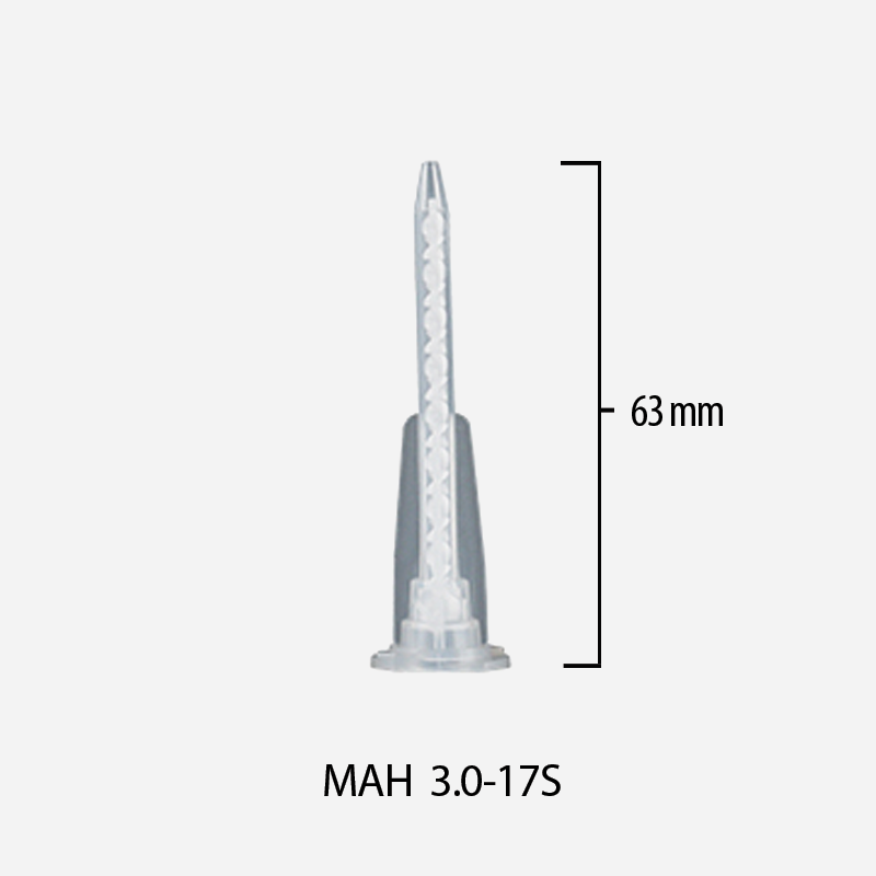 Miksery statyczne 1:1, 2:1 System A do kartuszy 50 ml, dł. 63mm / śr. wew. 3mm, MAH 3.0-17S
