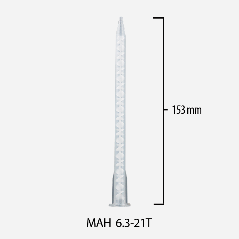 Miksery statyczne 1:1, 2:1 System A do kartuszy 50 ml, dł. 153mm / śr. wew. 6.3mm, MAH 6.3-21T