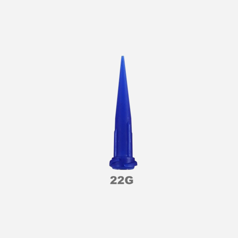 Plastikowe igły dozujące Luer Lock typu TT stożkowe 22G 10 szt. niebieskie
