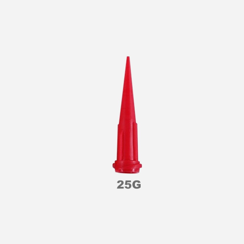 Plastikowe igły dozujące Luer Lock typu TT stożkowe 25G 10 szt. czerwone