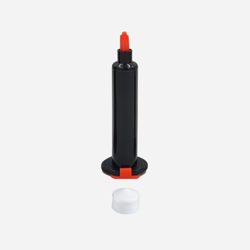 Strzykawka Luer Lock, cylinder + tłok + zatyczki, czarna 10 ml