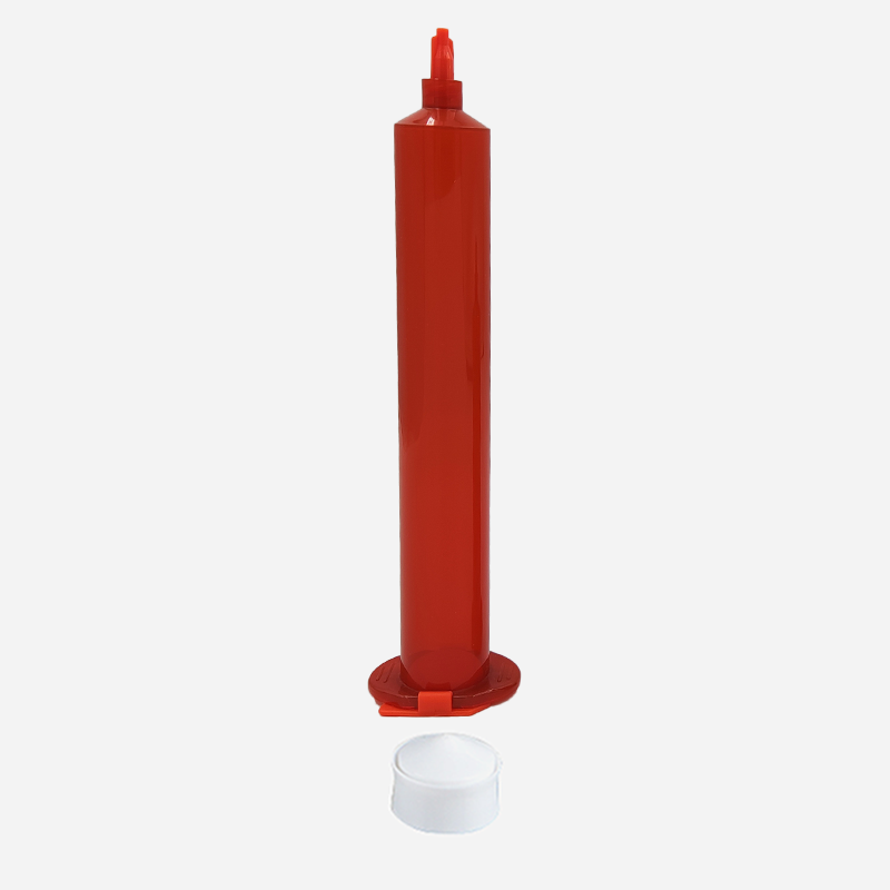 Strzykawka Luer Lock, cylinder + tłok + zatyczki, bursztynowa 55 ml