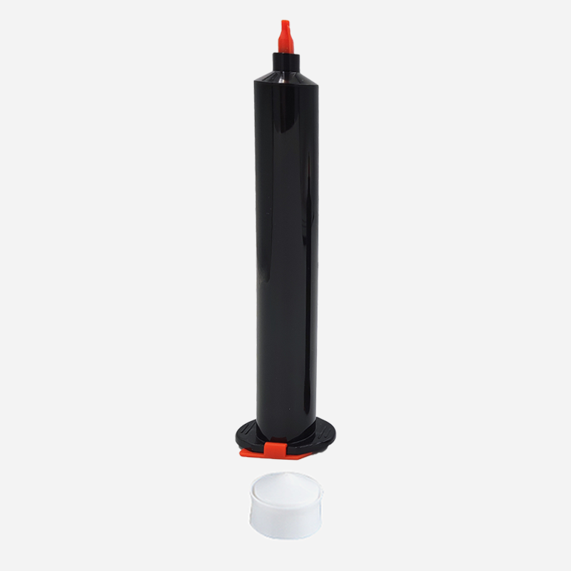 Strzykawka Luer Lock, cylinder + tłok + zatyczki, czarna 55 ml