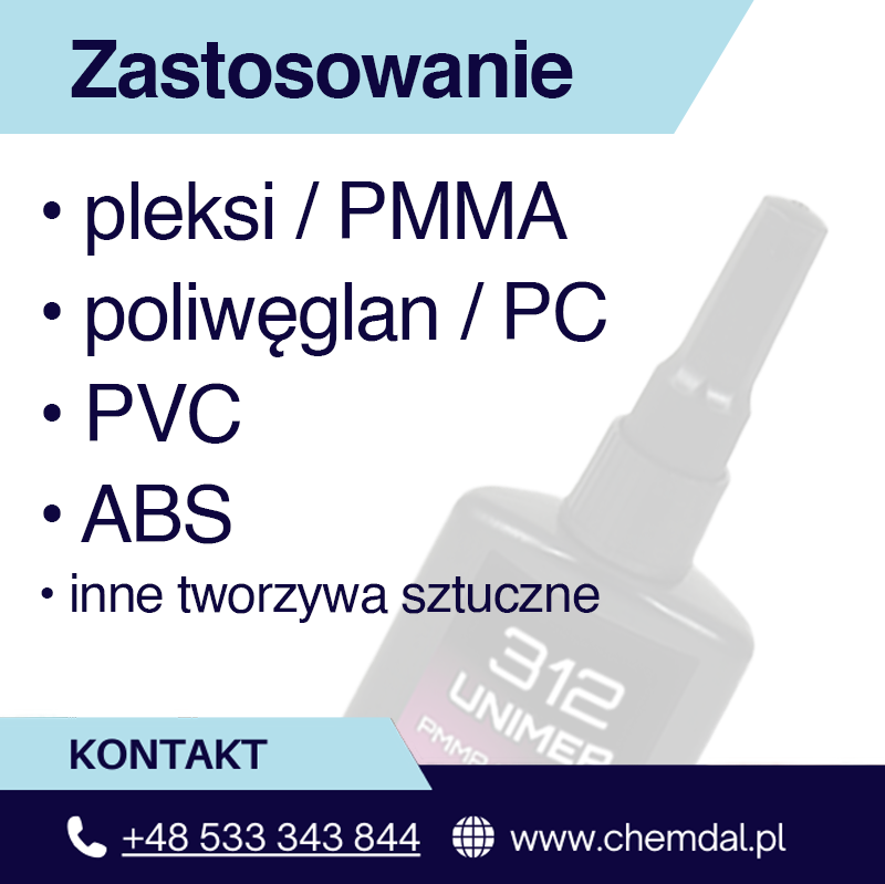 Klej UV do tworzyw / plastiku, pleksi, PC, PVC Unimer 312 rzadki